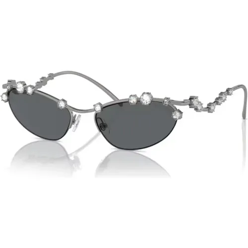 Silver/Grey Sunglasses , female, Sizes: 56 MM - Swarovski - Modalova