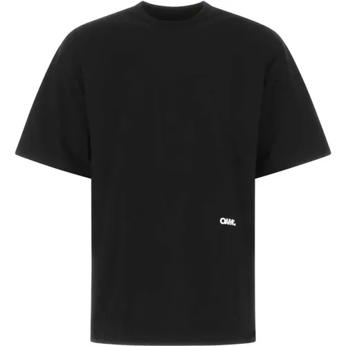 Schwarzes Baumwoll übergroße T-Shirt , Herren, Größe: M - Oamc - Modalova