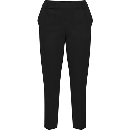 Gerade geschnittene Schwarze Tiefe Hose , Damen, Größe: 3XL - Kaffe Curve - Modalova