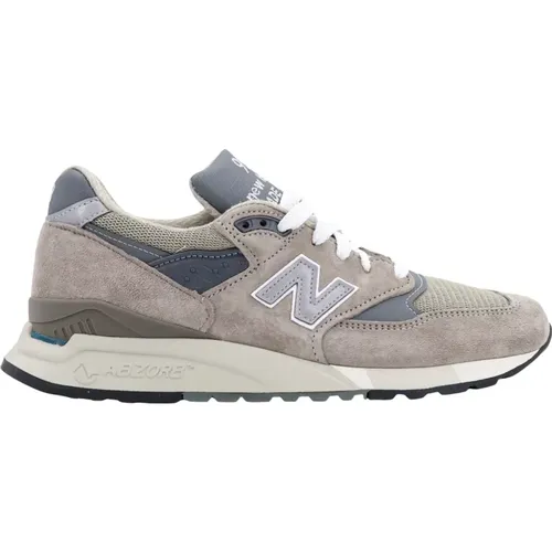 Grey Sneakers with Lace-up and Patch Logo , male, Sizes: 7 1/2 UK, 6 UK, 9 UK, 11 UK, 10 UK, 8 1/2 UK, 2 UK, 12 1/2 UK, 6 1/2 UK - New Balance - Modalova