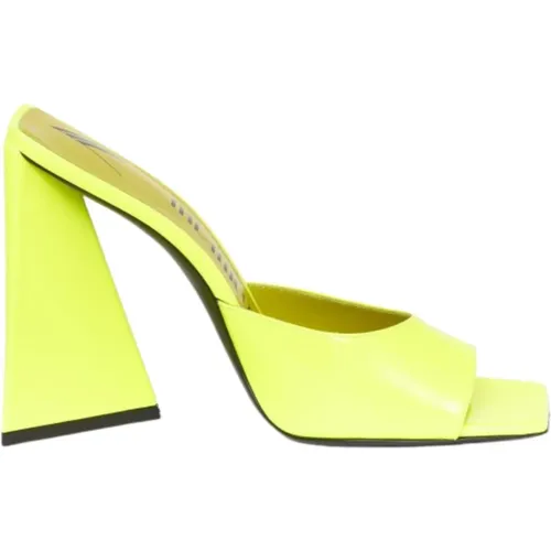 Gelbe flache Schuhe mit Pyramidabsatz , Damen, Größe: 36 1/2 EU - The Attico - Modalova