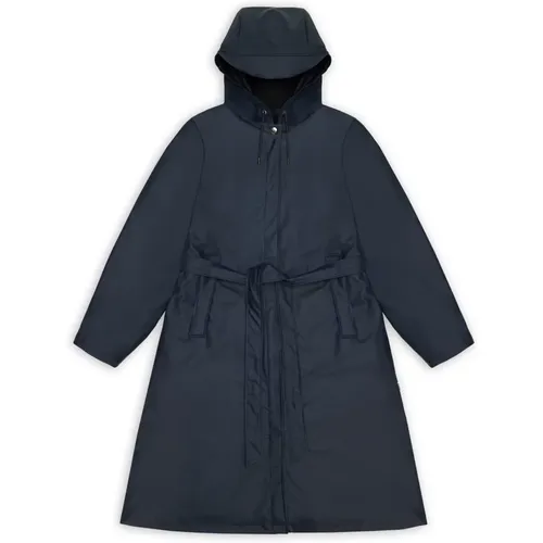 Navy A-Line Rain Jacket , female, Sizes: L, XL, S, XS - Rains - Modalova