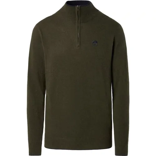 Grüner Zip Pullover , Herren, Größe: L - North Sails - Modalova