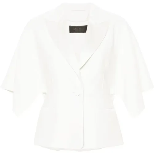 Weiße Cady-Jacke mit Pintuck-Details , Damen, Größe: XS - Max Mara - Modalova