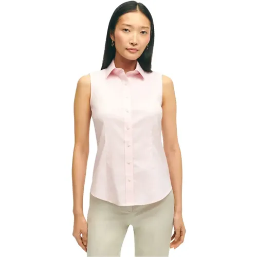 Fitted Non-Iron Stretch Supima Cotton Sleeveless Dress Shirt - Brooks Brothers - Modalova