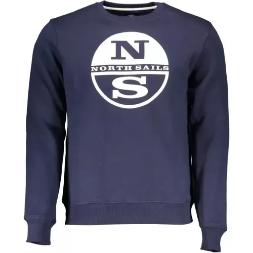 Blauer bedruckter Pullover mit Rundhalsausschnitt , Herren, Größe: M - North Sails - Modalova