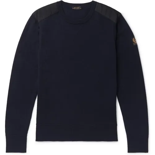 Mens Kerrigan Crew Neck Jumper in Washed Navy , male, Sizes: 2XL, XL, L - Belstaff - Modalova