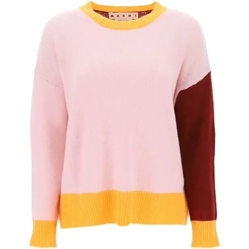 Colorblocked Cashmere Sweater , Damen, Größe: S - Marni - Modalova