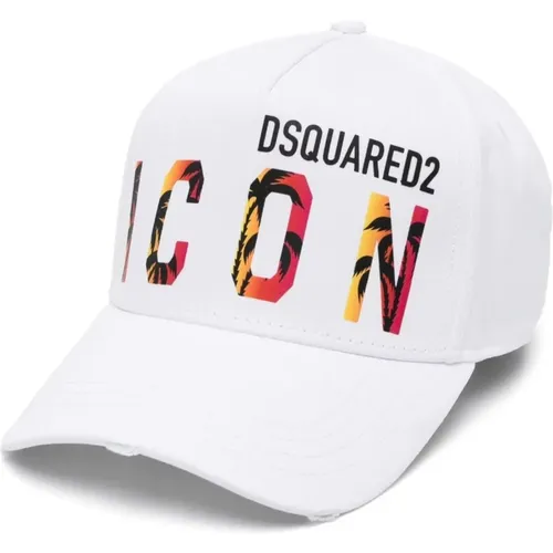 Icon Tropical Baseball Cap , male, Sizes: ONE SIZE - Dsquared2 - Modalova