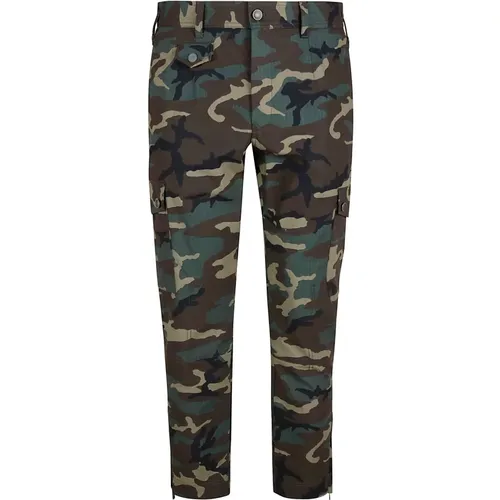 Slim Fit Camouflage Cargo Pants , male, Sizes: M, XL, L, S - Dolce & Gabbana - Modalova