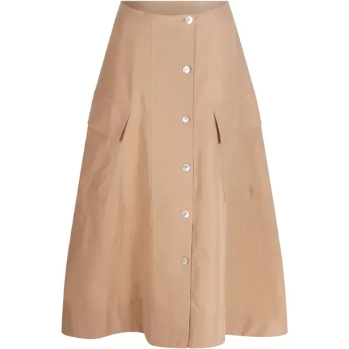Button Down Midi Skirt , female, Sizes: M, S - Vince - Modalova