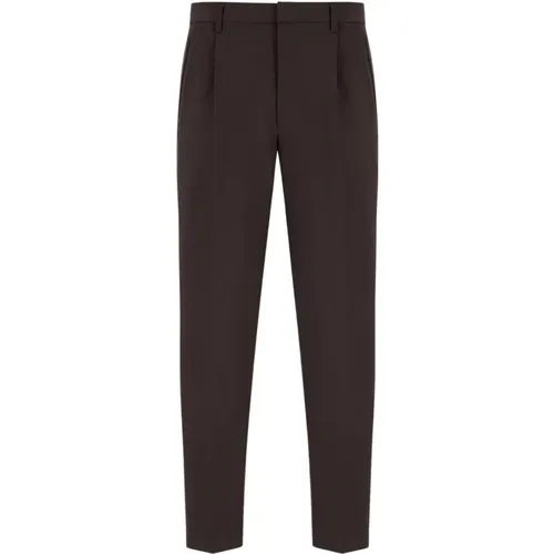 Trousers with Front Pleats and Side Pockets , male, Sizes: L, XL - Emporio Armani - Modalova