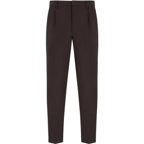 Trousers with Front Pleats and Side Pockets , male, Sizes: M, L, XL - Emporio Armani - Modalova