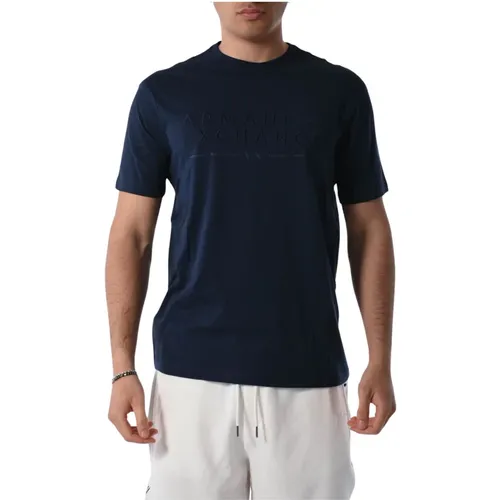 Baumwoll T-Shirt mit Frontlogo - Armani Exchange - Modalova