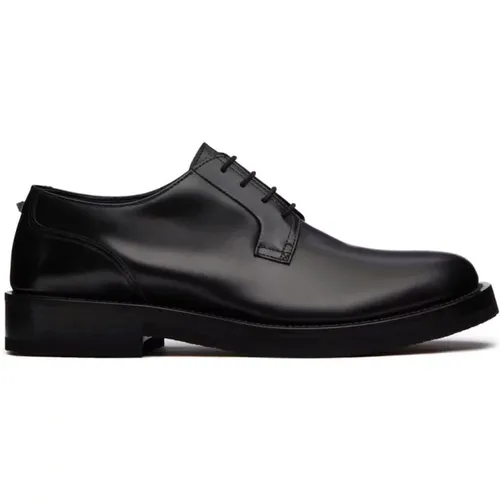 Roman Stud Leather Derby Shoes , male, Sizes: 7 UK, 9 UK, 10 UK, 8 UK, 6 UK, 8 1/2 UK, 7 1/2 UK - Valentino Garavani - Modalova