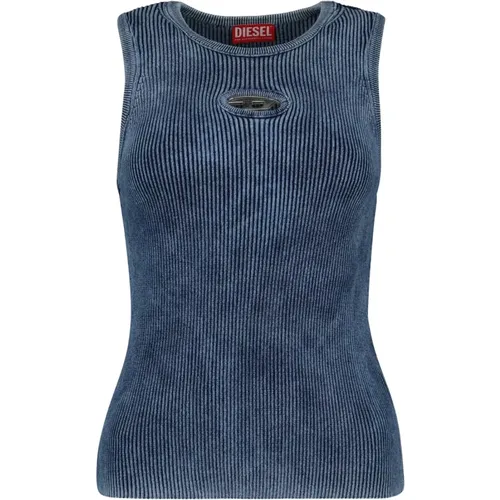 Ribbed Sleeveless Top , female, Sizes: M, XS, S - Diesel - Modalova