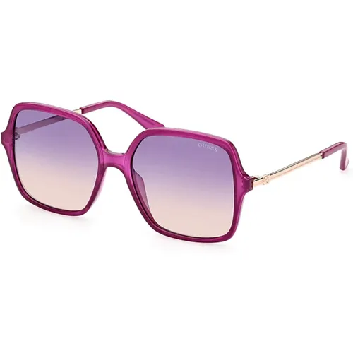Violette Verlauf Spiegelnde Sonnenbrille , Damen, Größe: 57 MM - Guess - Modalova