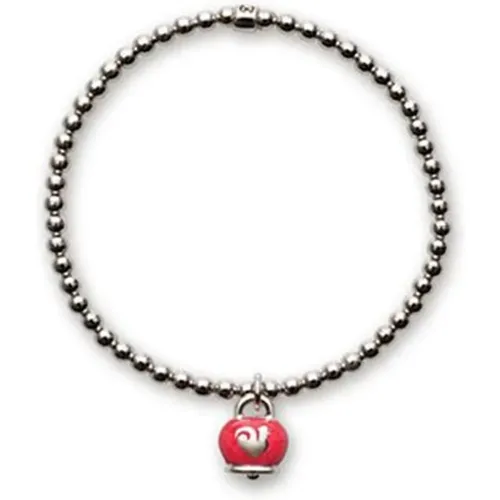 Silver Bell Bracelet with Red Enamel , female, Sizes: M, S - Chantecler - Modalova