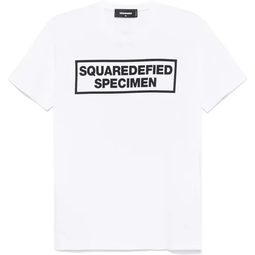 T-Shirt mit Grafikdruck Rundhals , Herren, Größe: L - Dsquared2 - Modalova