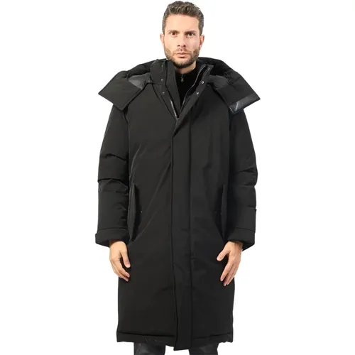 Schwarzer wasserdichter Parka mit Oversize-Passform - Hugo Boss - Modalova