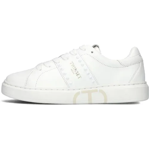 Niedrige Sneakers Stilvoll Weiß , Damen, Größe: 40 EU - Twinset - Modalova