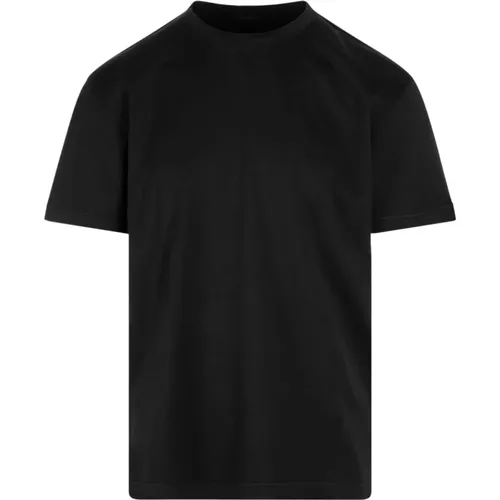 Schwarzes Rundhals Baumwoll T-Shirt - Kiton - Modalova