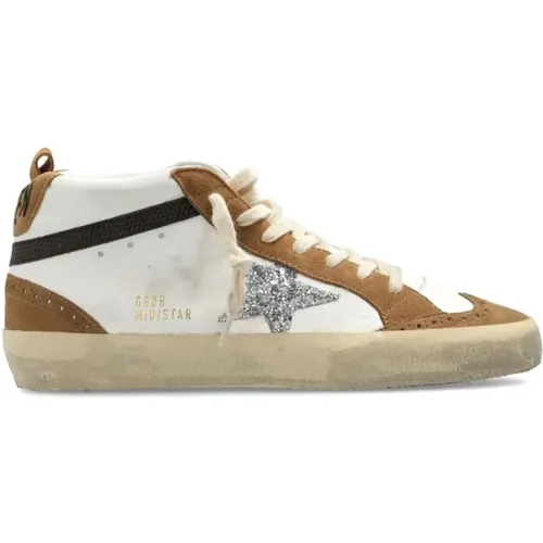 Mid Star Leder High Top Sneakers , Damen, Größe: 37 EU - Golden Goose - Modalova