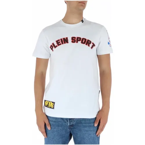 Weißes Bedrucktes Herren T-Shirt , Herren, Größe: S - Plein Sport - Modalova