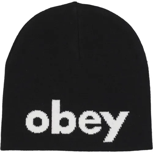 Beanie Hat with Micro Rib , unisex, Sizes: ONE SIZE - Obey - Modalova