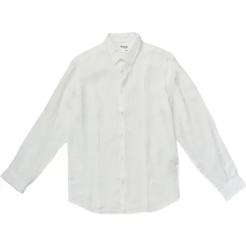 Weiße Leinenhemd Regkylian Stil , Herren, Größe: 2XL - Selected Homme - Modalova