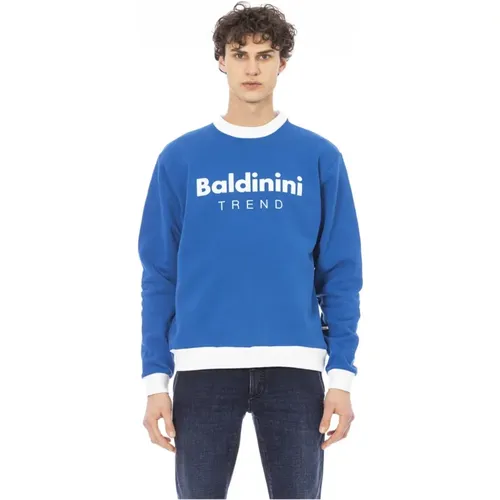 Long Sleeve Logo Front Sweatshirt , male, Sizes: 2XL, 3XL, 4XL - Baldinini - Modalova