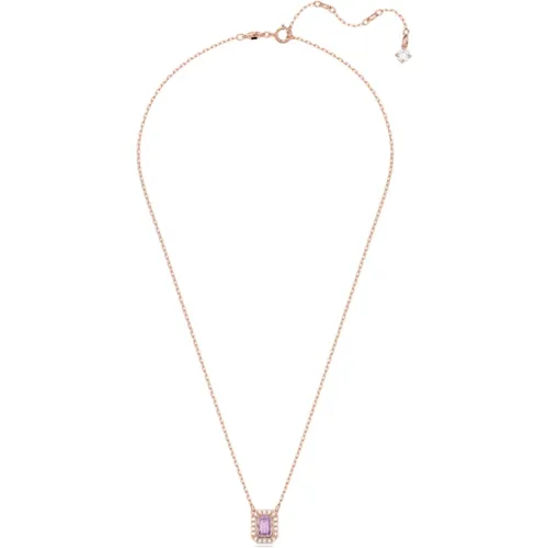 Millenia Octagon-Cut Necklace, Purple, Rose Gold Alloy Layer , female, Sizes: ONE SIZE - Swarovski - Modalova