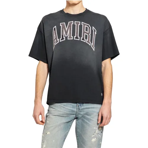 Vintage Oversized Tee mit Besticktem Logo , Herren, Größe: S - Amiri - Modalova