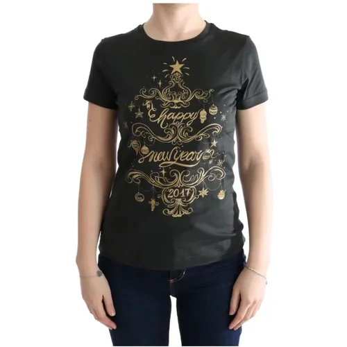 Grünes Print T-Shirt 2017 Design , Damen, Größe: S - Dolce & Gabbana - Modalova