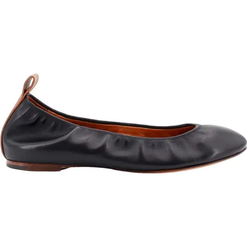 Schwarze Leder Ballerinas , Damen, Größe: 36 EU - Lanvin - Modalova