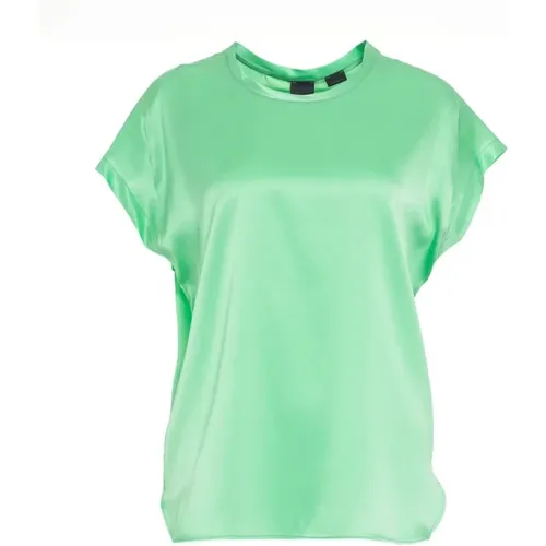 Grüne T-Shirts & Polos Ss24 , Damen, Größe: XL - pinko - Modalova