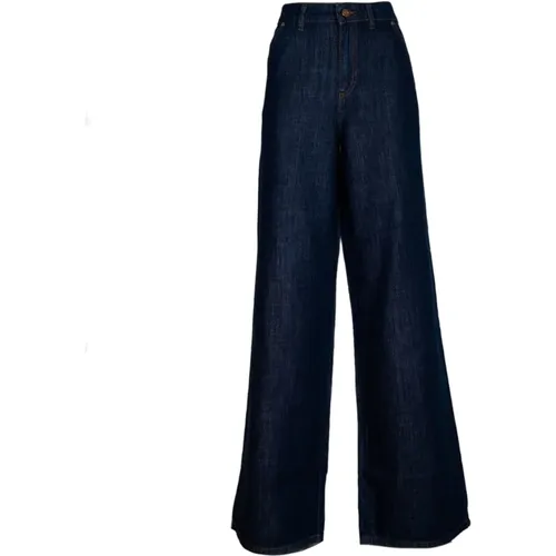 High Waist Flared Elephant Jeans in Dunklem Denim , Damen, Größe: M - Iblues - Modalova