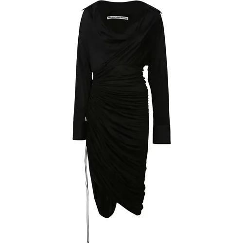 Asymetrical Cowleck Dress , female, Sizes: 2XS - alexander wang - Modalova