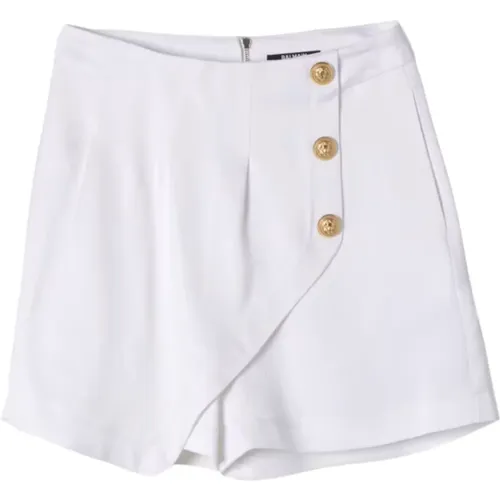 Weiße Kinder-Shorts mit hoher Taille - Balmain - Modalova