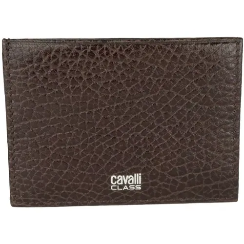 Elegant Leather Cardholder in /Black , male, Sizes: ONE SIZE - Cavalli Class - Modalova