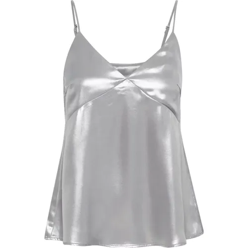 Silber Metallic Bluse Makayapw Stil , Damen, Größe: XS - Part Two - Modalova