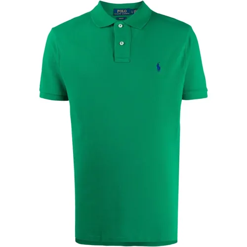 Grünes Polo-Shirt mit Besticktem Logo , Herren, Größe: M - Ralph Lauren - Modalova