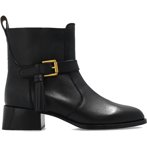 Lory Leather Ankle Boots , female, Sizes: 8 UK, 4 UK, 3 UK - See by Chloé - Modalova