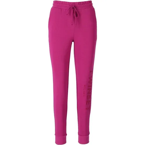 Fuchsia Sweatpants With Logo , female, Sizes: M, XS, S, 2XS - Twinset - Modalova