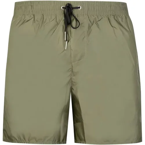 Khaki Back DSQ Print Shorts , male, Sizes: L - Dsquared2 - Modalova