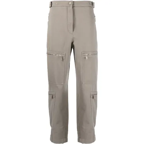Grey Zip-Detail Tapered Trousers , female, Sizes: S - Fendi - Modalova