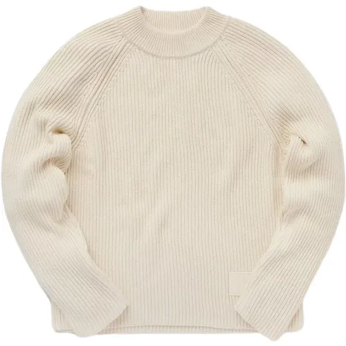 Gerippter Pullover mit Raglanärmeln , Herren, Größe: M - Ami Paris - Modalova