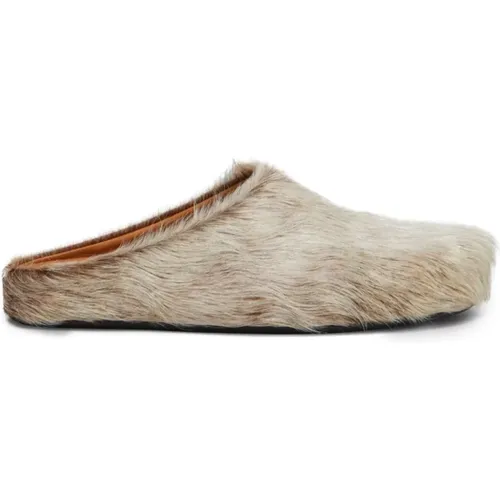 White Slip-On Mules Calf Hair , male, Sizes: 8 UK, 9 UK, 7 UK, 10 UK, 6 UK - Marni - Modalova