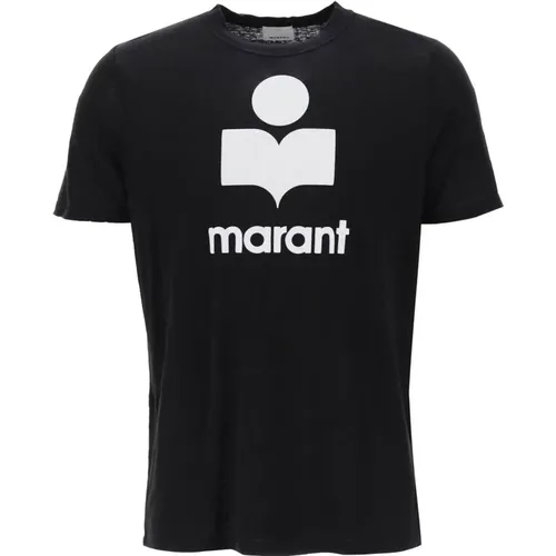 Karman Logo Linen T Shirt , male, Sizes: M, XL, L - Isabel marant - Modalova