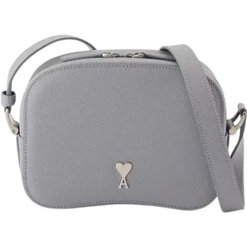 Blaue Leder Kamera Crossbody Tasche - Ami Paris - Modalova